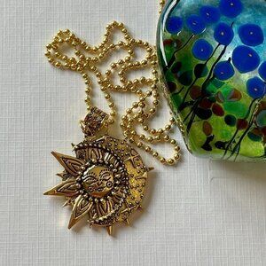Moon and Sun Pendant Necklace #1115